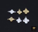 14 K Gold Filled Clover Charms or Connectors, 925 Sterling Silver 7 mm Links # 3843, 8 mm Quatrefoil Linkss