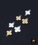 14 K Gold Filled Clover Charms or Connectors, 925 Sterling Silver 7 mm Links # 3843, 8 mm Quatrefoil Linkss