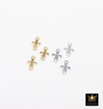 14 K Gold Filled Fleur De Leis Connectors, 925 Sterling Silver New Orleans Links # 3660, Small 4.7 x 7.5 mm Louisiana Mardi Gras Jewelry