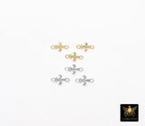 14 K Gold Filled Fleur De Leis Connectors, 925 Sterling Silver New Orleans Links # 3660, Small 4.7 x 7.5 mm Louisiana Mardi Gras Jewelry