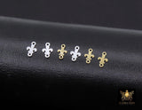 14 K Gold Filled Fleur De Leis Connectors, 925 Sterling Silver New Orleans Links # 3739, Small 4.7 x 7.5 mm Louisiana Mardi Gras Jewelry