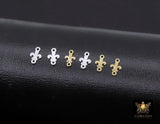 14 K Gold Filled Fleur De Leis Connectors, 925 Sterling Silver New Orleans Links # 3660, Small 4.7 x 7.5 mm Louisiana Mardi Gras Jewelry