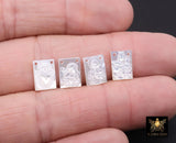 14 k Gold Filled Angel Cherub Scapular, Mother of Pearl 925 Silver Jesus # 3618, 2 Hole Charms