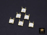 Gold St. Benito Scapular, 10 mm Cross Silver St. Benedict Rectangle Square Charms # 555, Mixed Metal Religous Medals