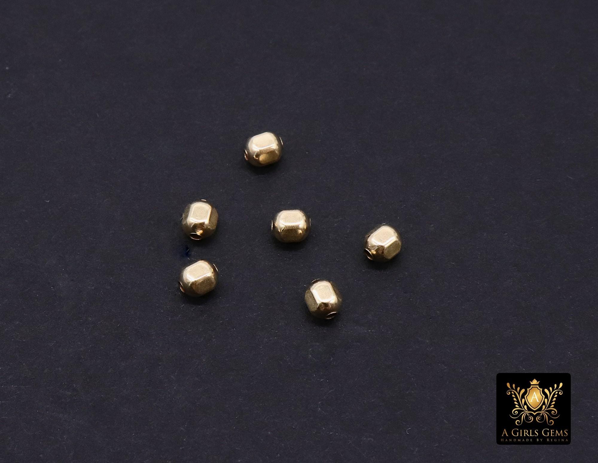 USA 14 K Gold Filled Oval Beads, 3 mm Faceted Seamless Beads # 2776, 2.5 mm High Quality Oval Beads