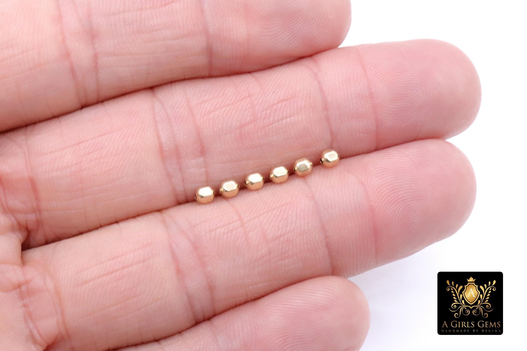 3 mm 14 K Gold Filled Oval Beads, Faceted Nugget Seamless Beads , 2.5 mm High Quality Oval Beads, Waterproof and Tarnish Resistant
