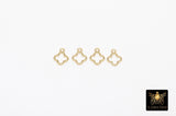 14 K Gold Filled Clover Charms, 6 mm Quatrefoil Charms # 3647, 925 Sterling Silver 7 mm Quatrefoil Charms