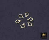 14 K Gold Filled Clover Charms, 6 mm Quatrefoil Charms # 3647, 925 Sterling Silver 7 mm Quatrefoil Charms