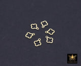 14 K Gold Filled Clover Charms, 6 mm Quatrefoil Charms # 3647, 925 Sterling Silver 7 mm Quatrefoil Charms