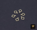 14 K Gold Filled Clover Charms, 6 mm Quatrefoil Charms # 3647, 925 Sterling Silver 7 mm Quatrefoil Charms