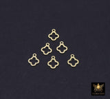 14 K Gold Filled Clover Charms, 6 mm Quatrefoil Charms # 3647, 925 Sterling Silver 7 mm Quatrefoil Charms