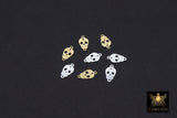 14 K Gold Filled Skull Connector, 925 Sterling Silver Sugar Skull # 3659, Dainty 6 x 11 mm La Muerte Skull Links