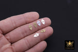 14 K Gold Filled Skull Connector, 925 Sterling Silver Sugar Skull, Dainty 6 x 11 mm La Muerte Skull Links, Permanent Jewelry