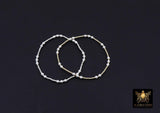 Mixed Metal Beaded Bracelet, 925 Sterling Silver and 14 K Gold Filled Sparkle Stardust Women's Stretchy, Stacking