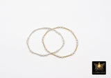 Mixed Metal Beaded Bracelet, 925 Sterling Silver and 14K Gold Fill Sparkle Stardust Stretchy Two Tone Stacking, Waterproof