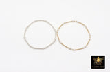 Mixed Metal Beaded Bracelet, 925 Sterling Silver and 14K Gold Fill Sparkle Stardust Stretchy Two Tone Stacking, Waterproof