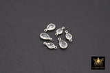 Silver Clear Teardrop Connectors, Gold Over 925 Sterling Silver Charms # 3663, Oval Clear Crystal Quartz Links