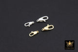 925 Sterling Silver Swivel Clasp, 11 mm or 14 mm Lobster Claw #2717, Gold Over Stamped 925 Silver Fob Clasp