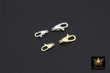 925 Sterling Silver Swivel Clasp, 11 mm or 14 mm Lobster Claw # 2717, Gold Over Stamped 925 Silver Fob Clasp