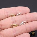 925 Sterling Silver Swivel Clasp, 11 mm or 14 mm Lobster Claw # 2717, Gold Over Stamped 925 Silver Fob Clasp