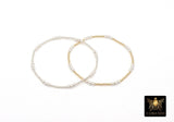 Mixed Metal Beaded Bracelet, 925 Sterling Silver and 14 K Gold Filled Sparkle Stardust Women's Stretchy, Stacking