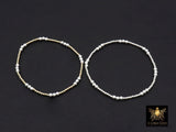 Mixed Metal Beaded Bracelet, 925 Sterling Silver and 14 K Gold Filled Sparkle Stardust Women's Stretchy, Stacking