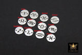14 K Gold Filled Horoscope Connectors, 6 mm 925 Sterling Silver Zodiac Birthday Sign # 3505, Round Astrological Symbol