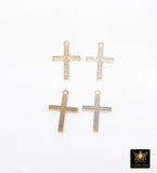 14 K Gold Filled Cross Charms, 925 Sterling Silver 16 mm Gold Filigree Textured Crosses # 2274, Pattern Textured 14 20 Jewelry