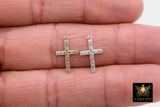 14 K Gold Filled Cross Charms, 925 Sterling Silver 16 mm Gold Filigree Textured Crosses # 2274, Pattern Textured 14 20 Jewelry