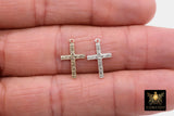 14 K Gold Filled Cross Charms, 925 Sterling Silver 16 mm Gold Filigree Textured Crosses # 2274, Pattern Textured 14 20 Jewelry