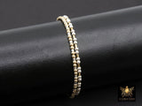 14 K Gold Filled Beaded Stretchy Bracelet, 925 Sterling Silver Mixed Metal Short Tube Bar Stacking Bracelets, Handmade To Order