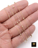 14 K Gold Filled Satellite Chains, Fancy Cable with 3 mm beads CH# 925, 14 20 Unfinished By Foot