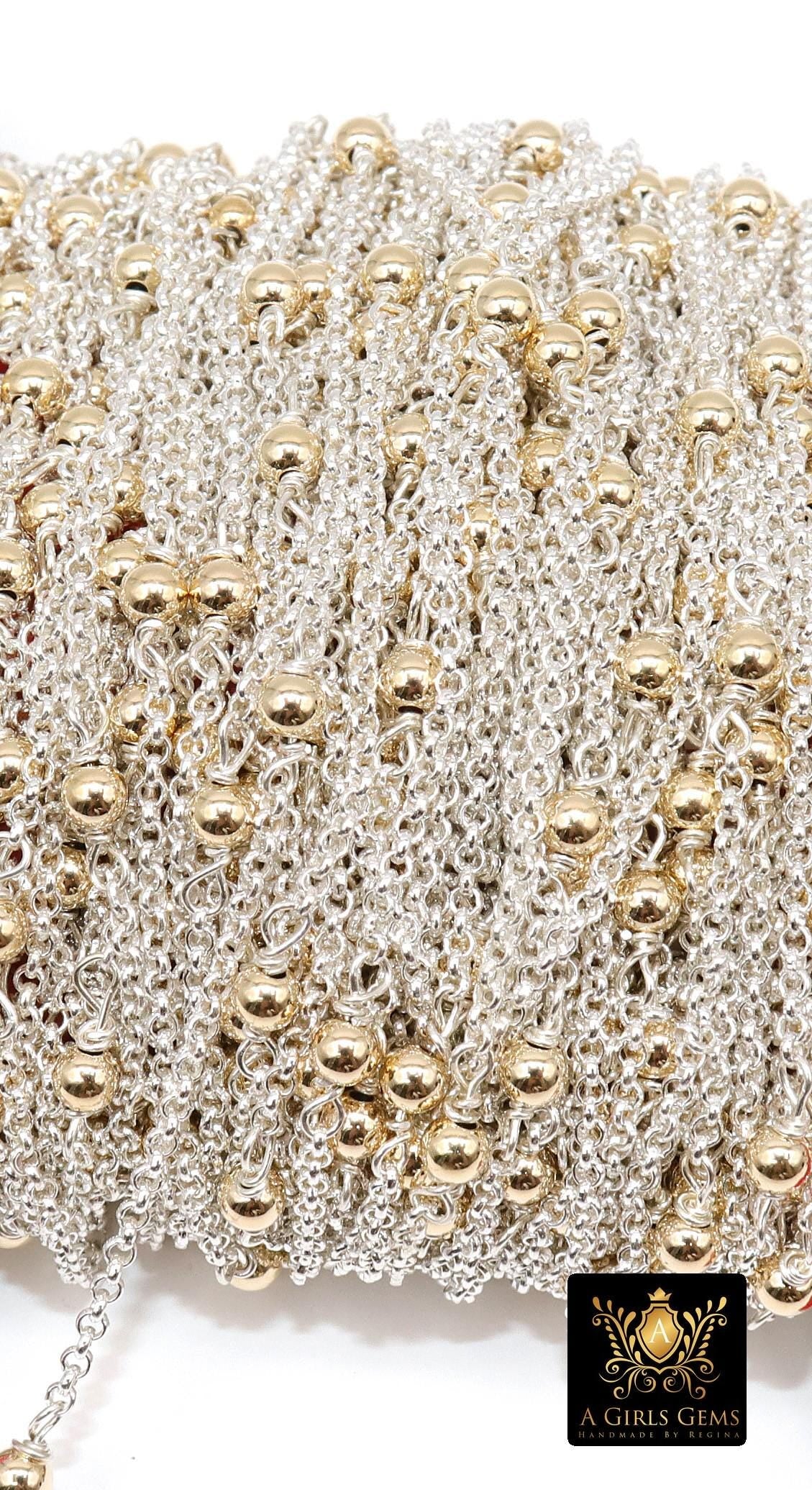 14 K Gold Filled Satellite Rolo Chains, 925 Sterling Silver Rolo 3 mm Beaded CH# 926, 14 20 Unfinished By Foot