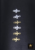 14 K Gold Filled Fleur De Leis Connectors, 925 Sterling Silver New Orleans Links # 3660, Small 4.7 x 7.5 mm Louisiana Mardi Gras Jewelry