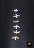 14 K Gold Filled Fleur De Leis Connectors, 925 Sterling Silver New Orleans Links # 3739, Small 4.7 x 7.5 mm Louisiana Mardi Gras Jewelry