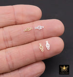14 K Gold Filled Hamsa Connectors, 925 Sterling Silver Evil Eye Links # 3661, 3.6 x 8.3 mm Tiny Palm Hand Shaped Hand Fatima
