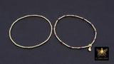14 K Gold Filled Beaded Pink Tourmaline Stretchy Bracelet, Dainty Tube Gemstone Stacking Bracelet, Handmade