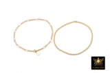 14 K Gold Filled Beaded Opal Stretchy Bracelet, Dainty Tube Gemstone Stacking, Handmade October Birthstone
