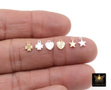 14 K Gold Filled Clover Charms, 925 Sterling Silver 7 mm Hearts # 3653, 6 mm Star Charms