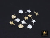 14 K Gold Filled Clover Charms, 925 Sterling Silver 7 mm Hearts # 3653, 6 mm Star Charms