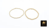 14K Gold Filled Beaded Bracelets, US 14 K GF 2 3 4 5 6 8 mm Beads, Stretchy Beaded