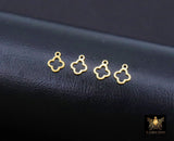 14 K Gold Filled Clover Charms, 6 mm Quatrefoil Charms # 3647, 925 Sterling Silver 7 mm Quatrefoil Charms