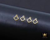 14 K Gold Filled Clover Charms, 6 mm Quatrefoil Charms # 3647, 925 Sterling Silver 7 mm Quatrefoil Charms