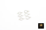 Silver Clear Teardrop Connectors, Gold Over 925 Sterling Silver Charms # 3663, Oval Clear Crystal Quartz Links