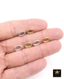 Gold Oval Push Clasp, 10 mm Gold Over 925 Sterling Silver Silver Spring Oval Shaped # 3648, 2 Styles Clip Connector