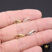925 Sterling Silver Swivel Clasp, 11 mm or 14 mm Lobster Claw # 2717, Gold Over Stamped 925 Silver Fob Clasp
