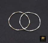 Mixed Metal Beaded Bracelet, 925 Sterling Silver and 14 K Gold Filled Sparkle Stardust Stretchy Women's Bangle, Stacking Bracelets