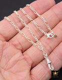 14 K Gold Filled Figaro Chain Link Fob Necklace, 925 Sterling Silver Mixed Metal Gold Dainty Two Tone Chain Link, Waterproof Charm Necklace