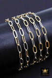 14 K Gold Filled Mixed Metal Paperclip Chain, 8.5 mm Rectangle Drawn CH# 891, Two Tone 925 Sterling Silver CH# 756