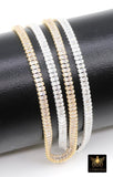 14 K Gold Filled CZ Chain, 3.7 mm 925 Sterling Silver Genuine Baguette Cubic Zirconia CH# 926, By The Foot